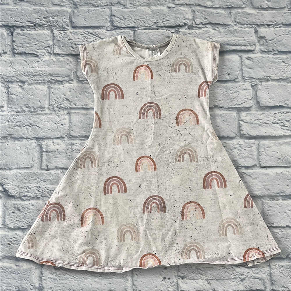 Small Shop Cream Rainbow Kids Dress - Picture 2 of 4